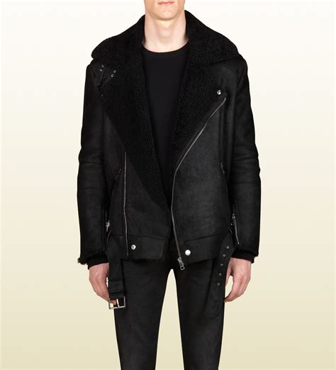 gucci shearling coat|gucci men's jacket.